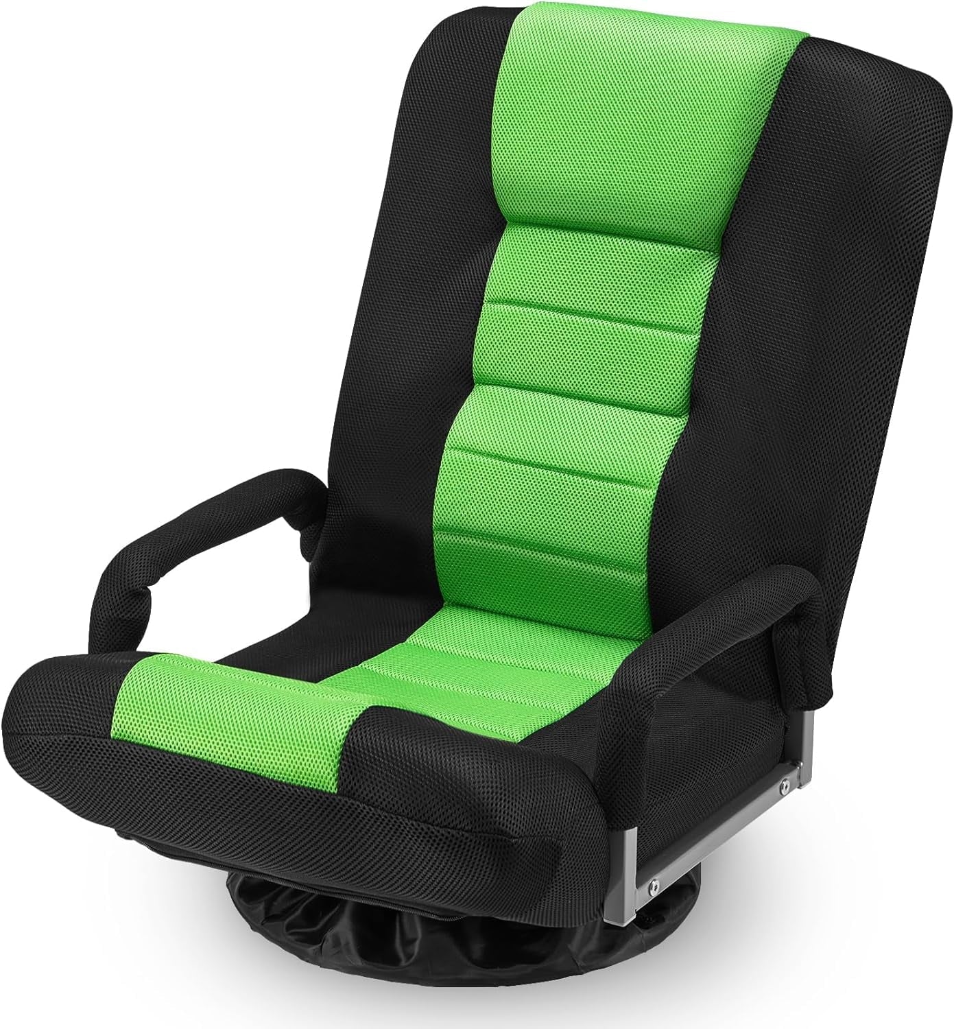 360¡ã Swivel Chair 6 Adjustable Positions Backrest with Armrest Foldable Floor Chairs Suitable for Reading, Relaxing, Mediation,Green
