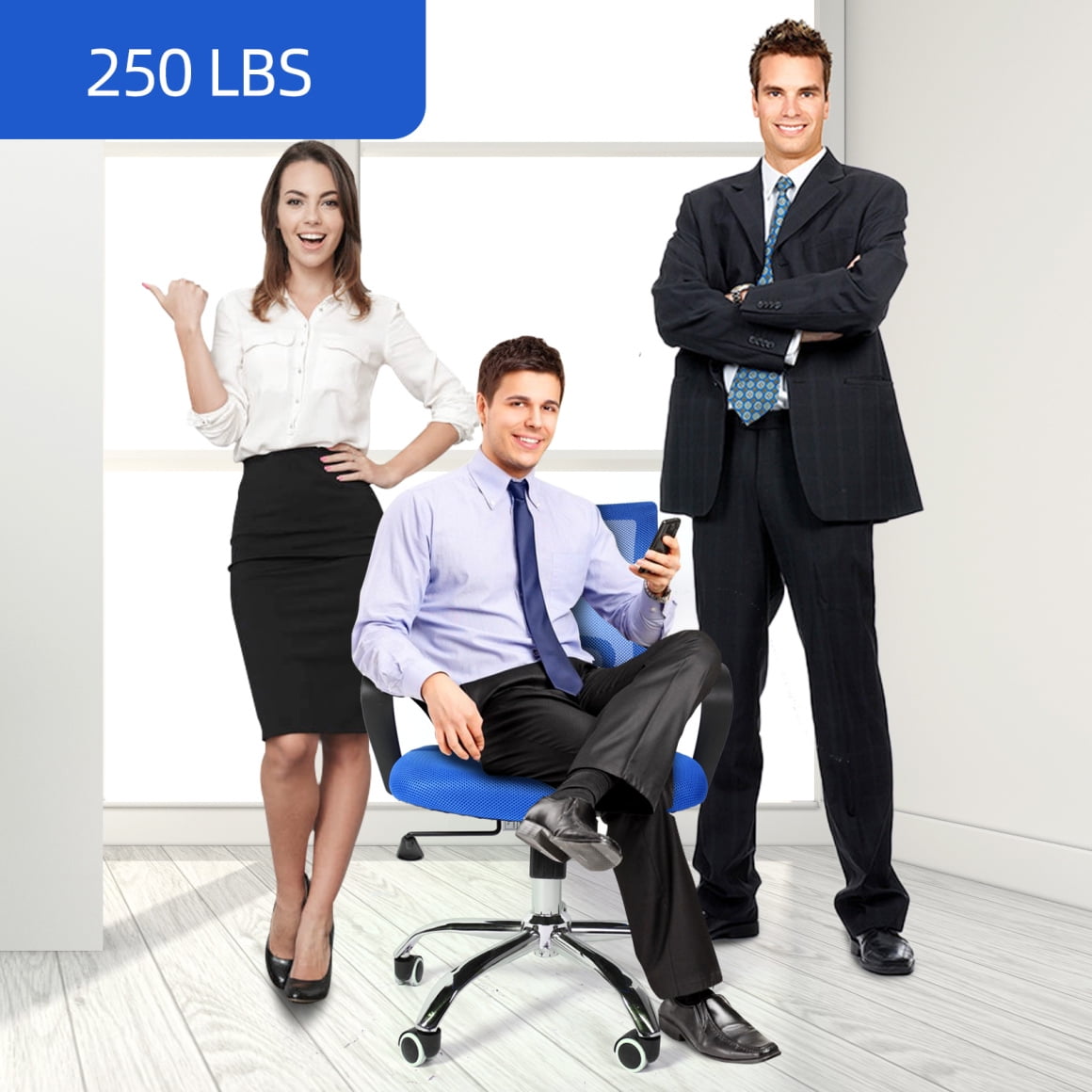 Task Office Chair, Ergonomic Mesh Computer Chair with Wheels and Lumbar Support, Study Chair with Adjustable Height for Students, Men and Women for Dorm, Home Office