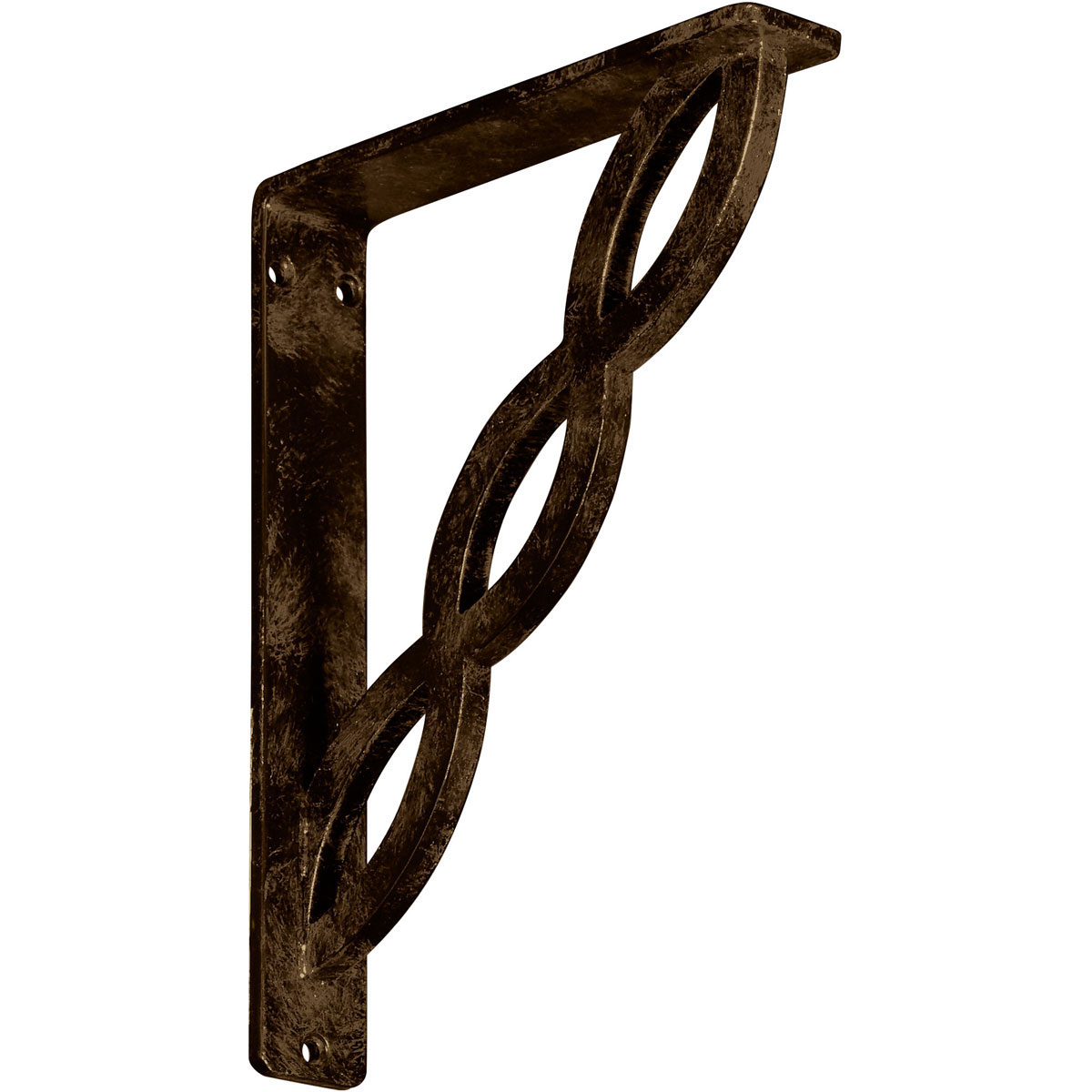 1 1/2"W X 10"D X 12"H Loera Wrought Iron , (Single Center Brace), Antiqued Brass Furniture > Cabinets & Storage > Ironing Centers Ekena Millwork 1 1/2"W x 7 1/2"D x 10"H Antiqued Brass