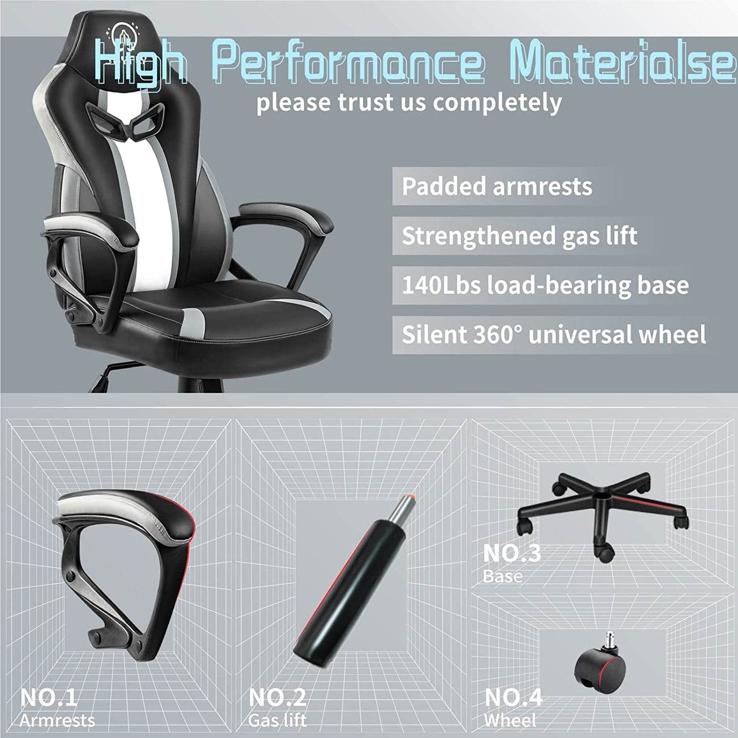 Gaming Chair for Kids, Gamer Chair for Teens Adults Computer Chair for Girls Video Game Chairs Silla Gamer Ergonomic PC Chair
