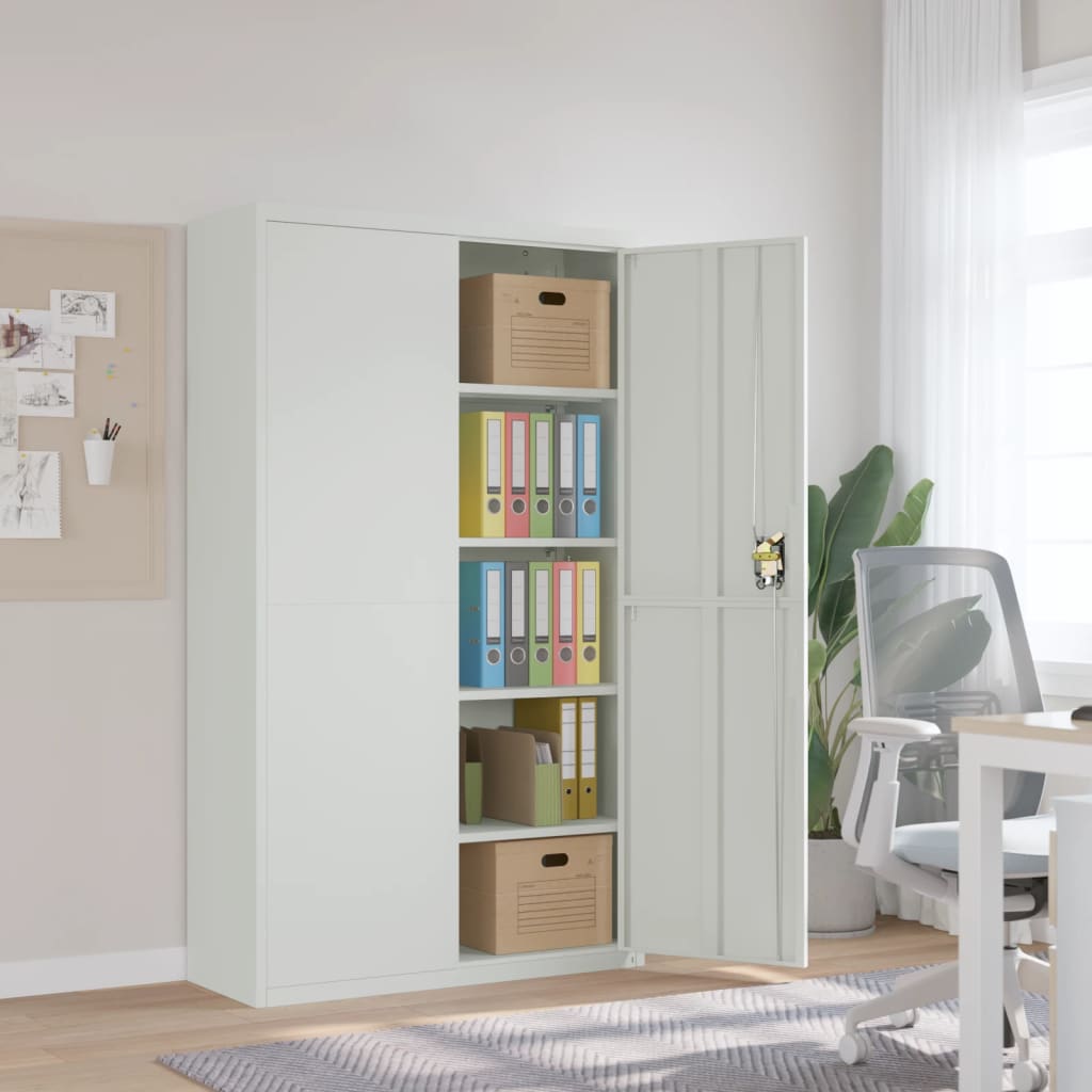 File Cabinet Light Gray 41.3"x15.7"x70.9" Steel