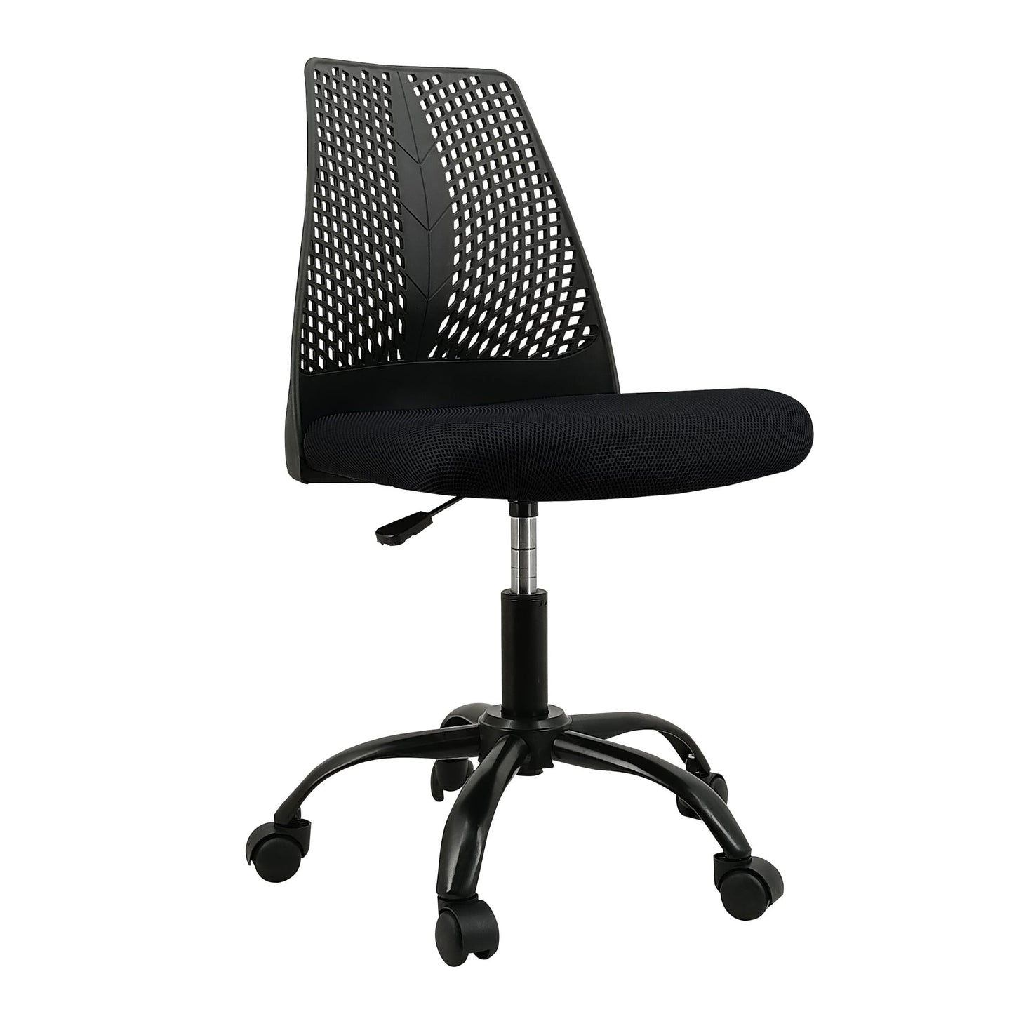 Armless Ergonomic Desk Chair, Office Home Chair with Supportive Cushioning, Computer Office Bedroom Chair for Small Spaces, Black