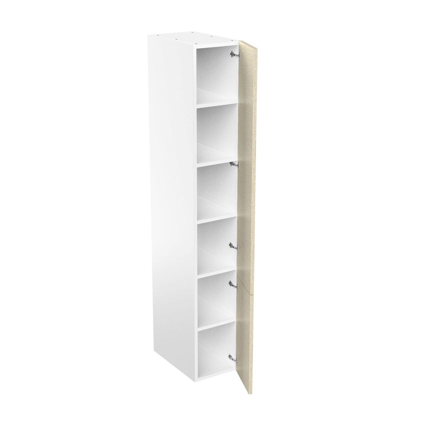 RTA - Fabric Grey - Single Door Tall Cabinets | 15"W x 96"H x 24"D