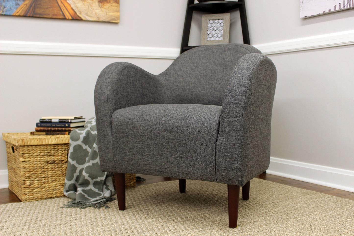 Fox Hill Julian Mid-Century Accent Chair, Multiple Colors