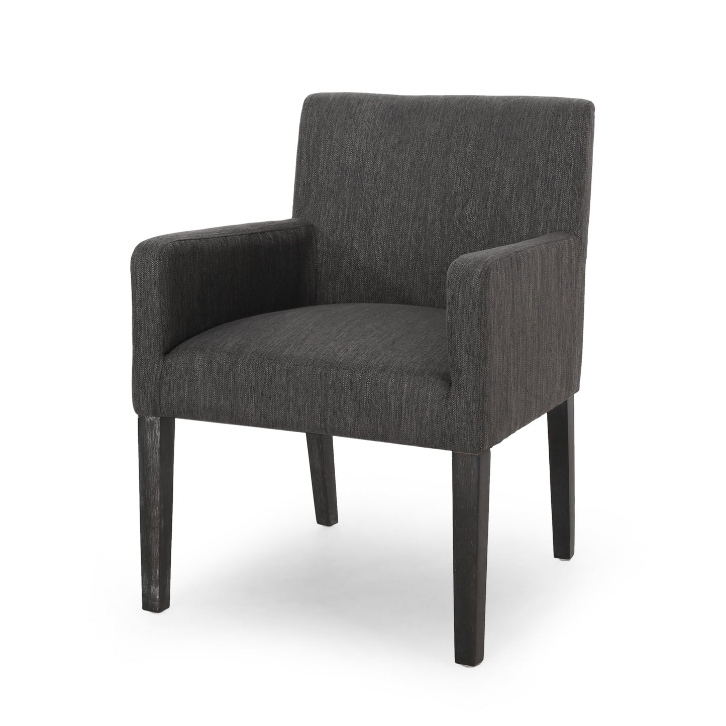 GDF Studio Gilliam Contemporary Fabric Upholstered Armchair, Charcoal and Gray