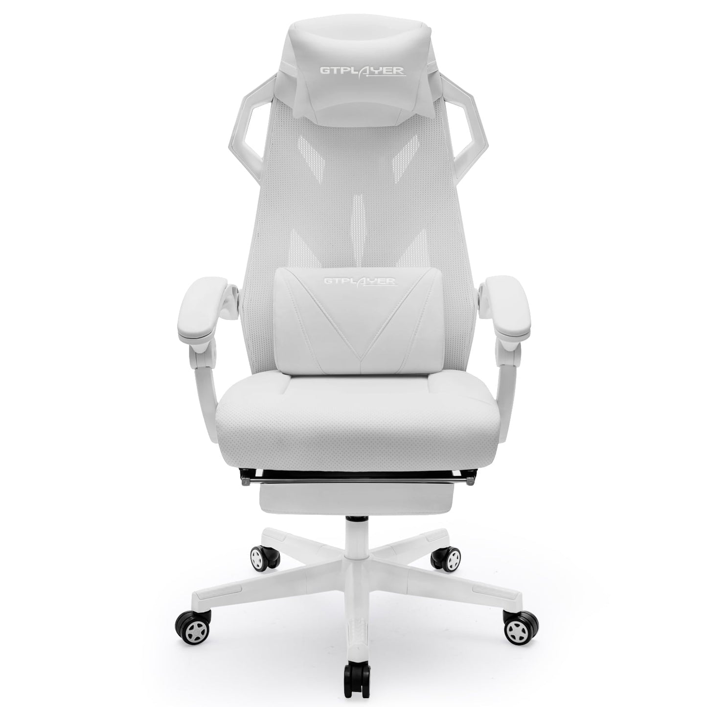GTPLAYER Ergonomic 3D Stereoscopic Frame Mesh Gaming Office Chair, White