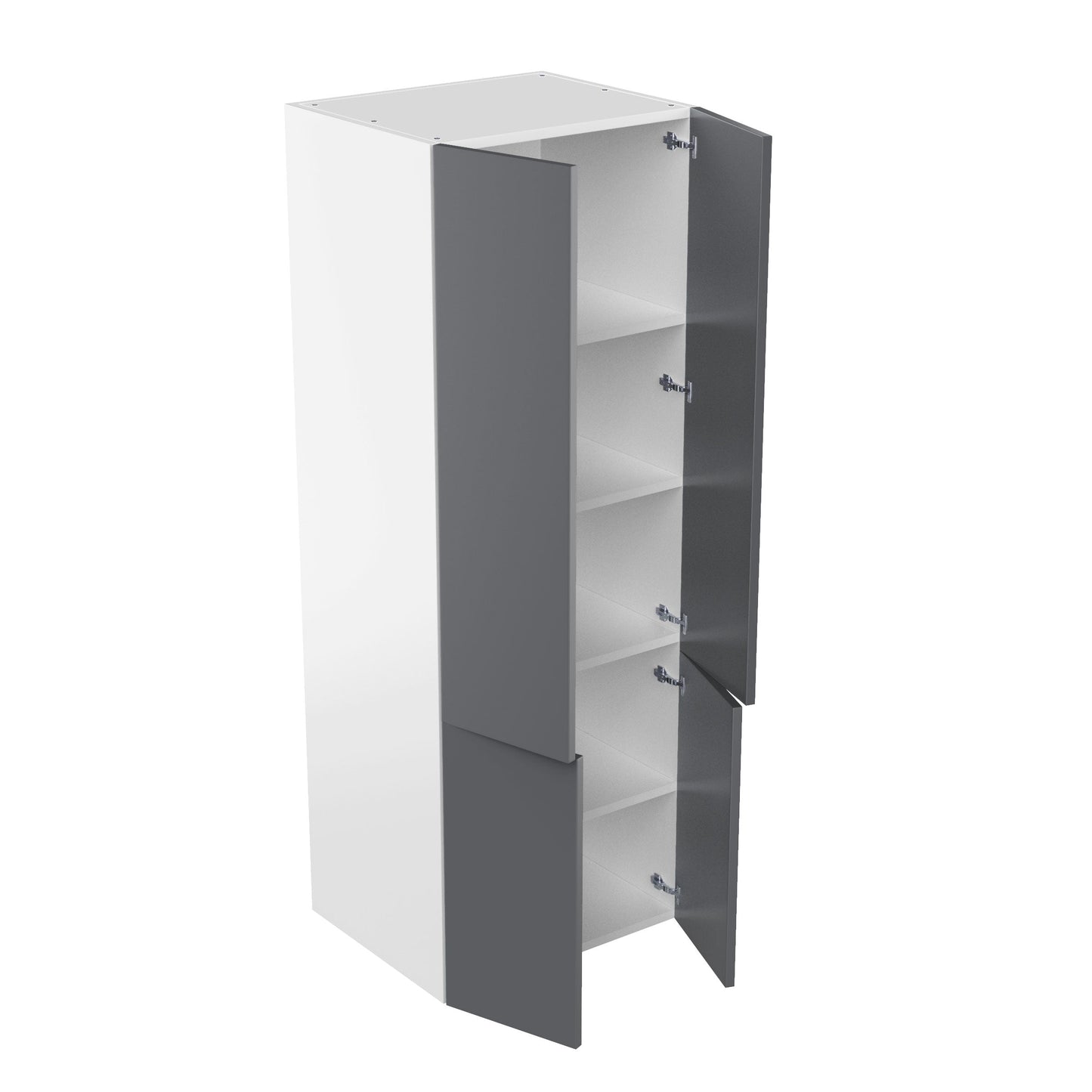 RTA - Lacquer Grey - Double Door Tall Cabinet | 24"W x 84"H x 23.8"D