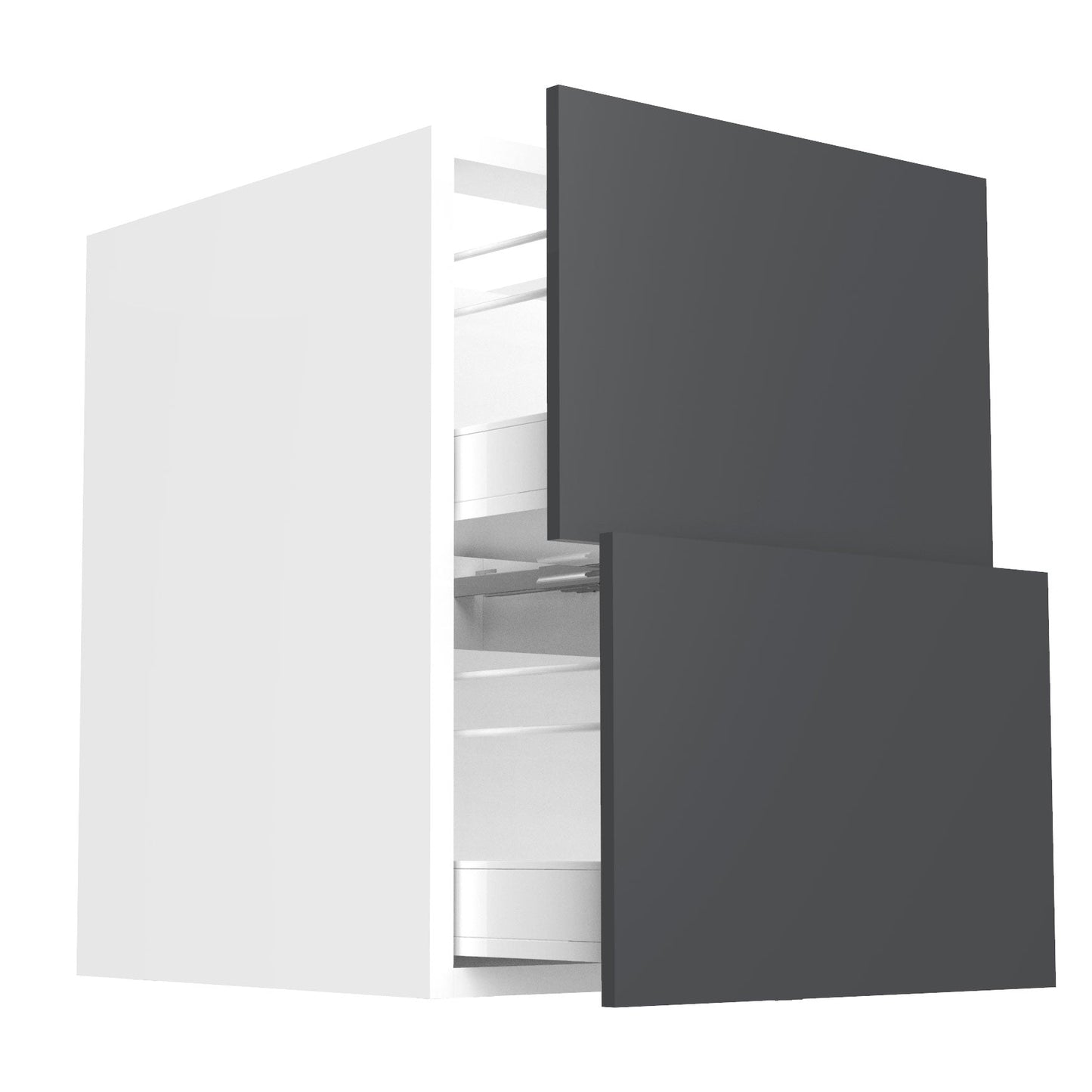 RTA - Glossy Grey - Two Drawer Vanity Cabinets | 21"W x 34.5"H x 21"D