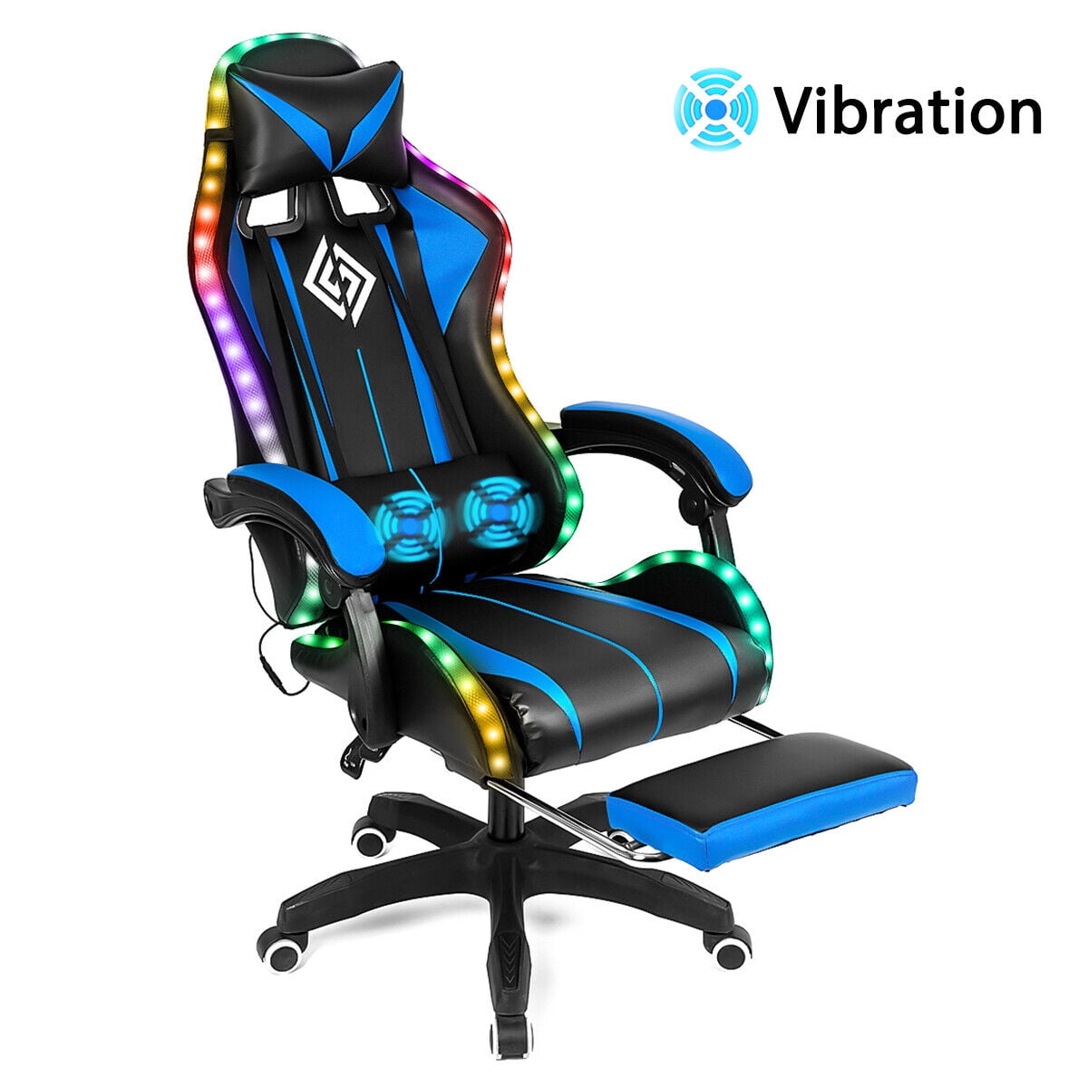 Gaming Chair Massage with Speakers bluetooth Ergonomic Office Chair w/ LED HOT