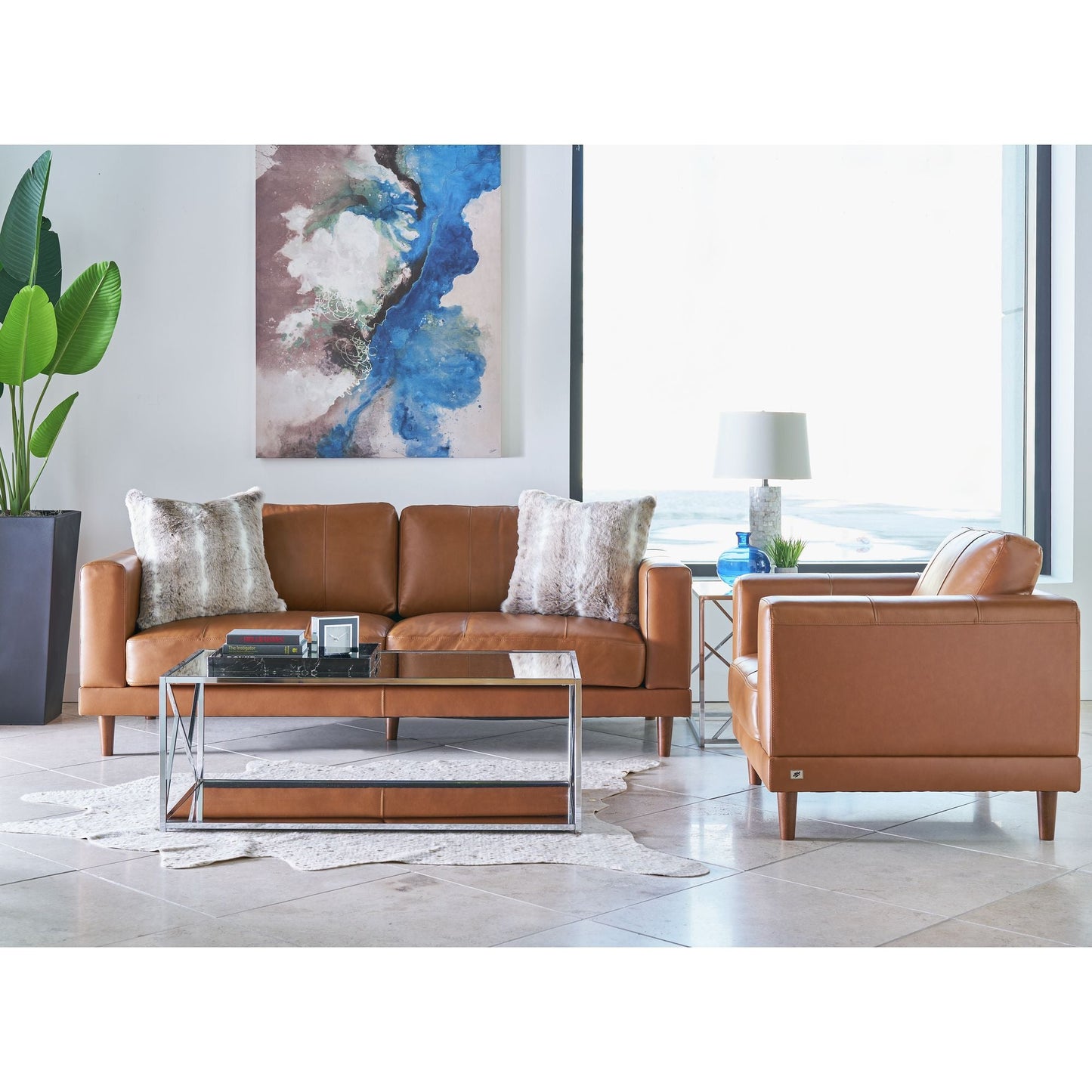 Hampton Chair in Fiero Tan (Top Grain / Leather Fronts / PVC Match)