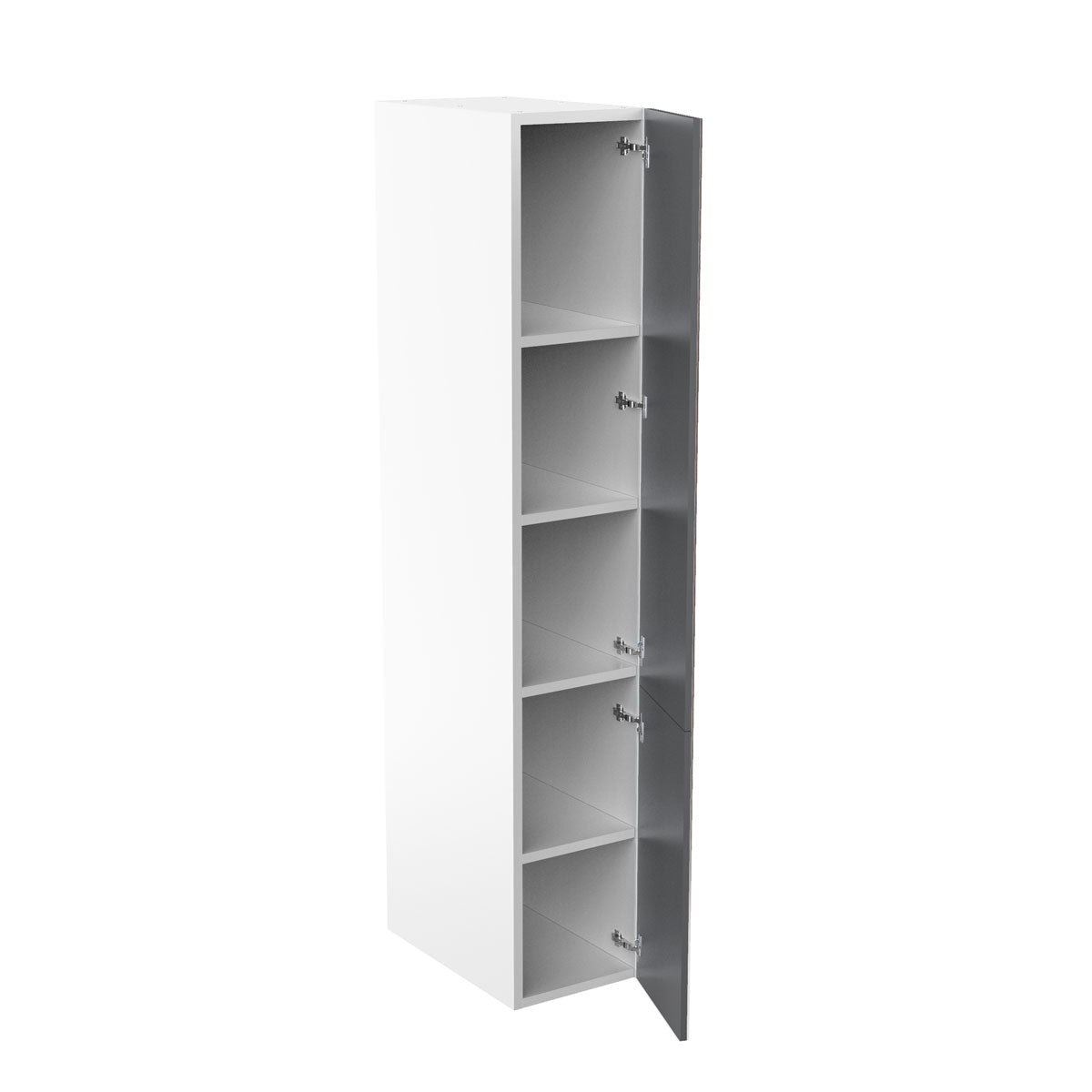 RTA - Grey Shaker - Single Door Tall Cabinets | 15"W x 84"H x 23.8"D
