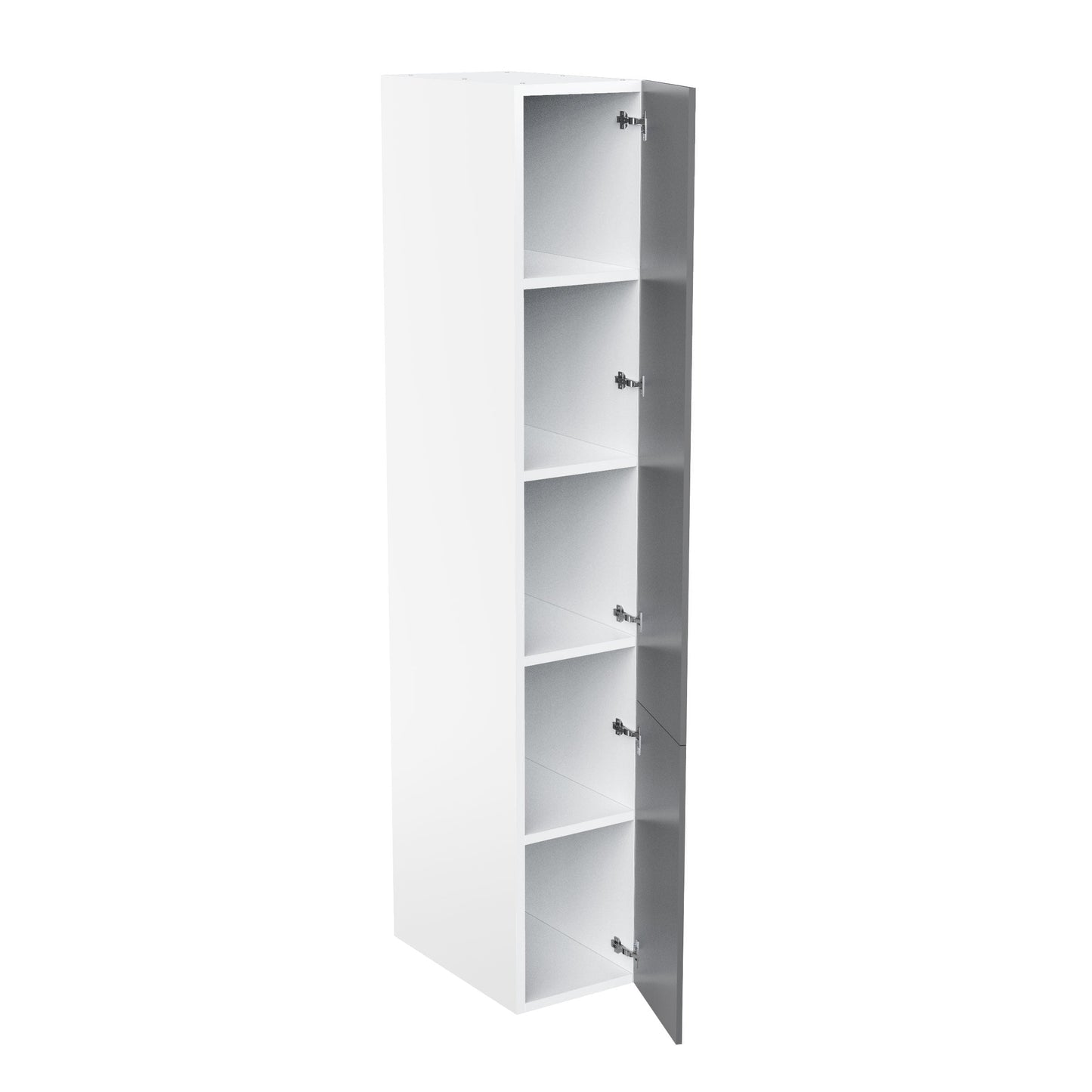 RTA - Grey Shaker - Single Door Tall Cabinets | 15"W x 90"H x 23.8"D