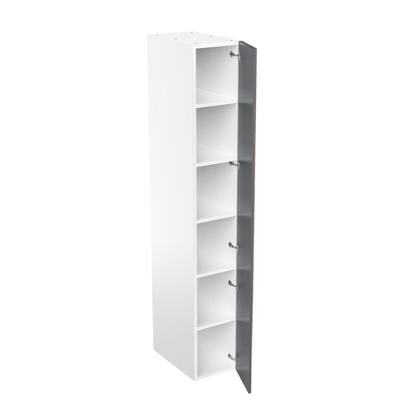 RTA - Grey Shaker - Single Door Tall Cabinets | 15"W x 96"H x 23.8"D