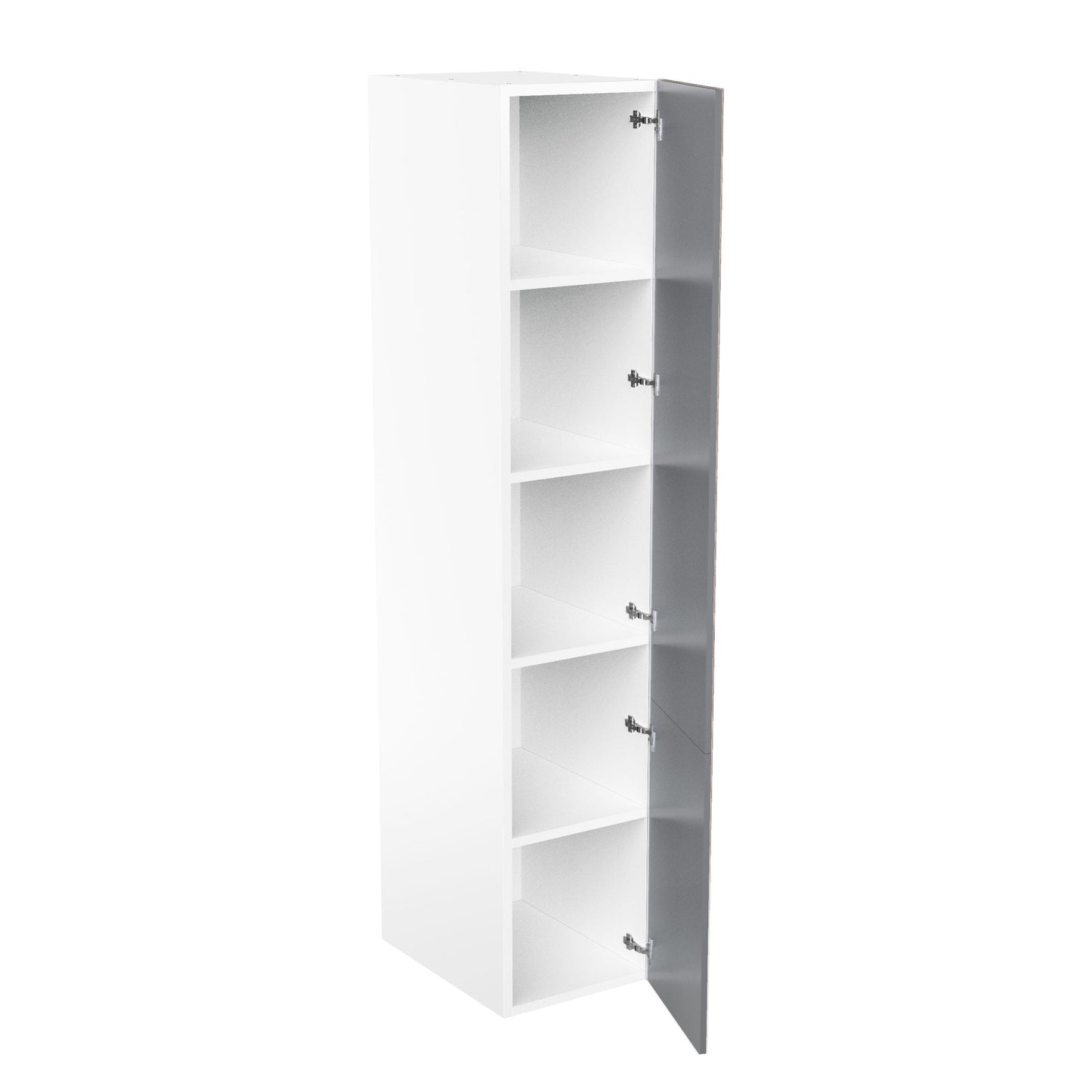 RTA - Grey Shaker - Single Door Tall Cabinets | 18"W x 90"H x 23.8"D