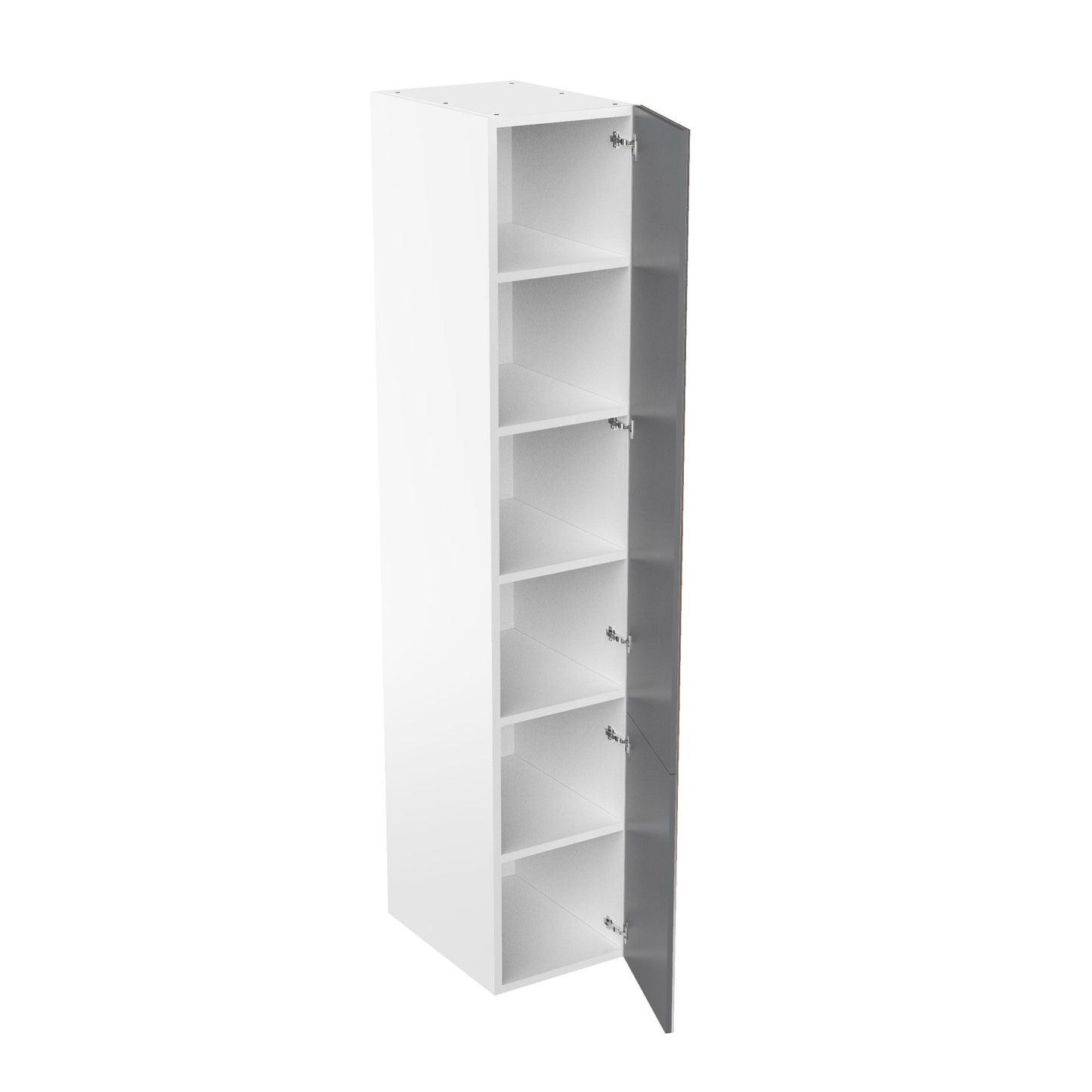RTA - Grey Shaker - Single Door Tall Cabinets | 18"W x 96"H x 23.8"D