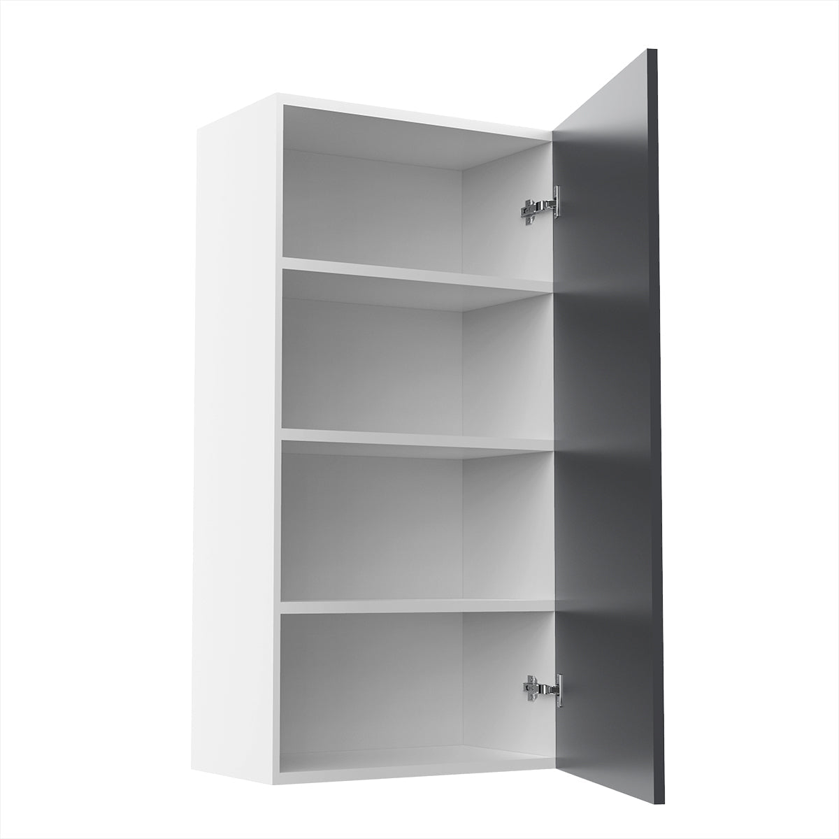 RTA - Grey Shaker - Single Door Wall Cabinets | 21"W x 42"H x 12"D
