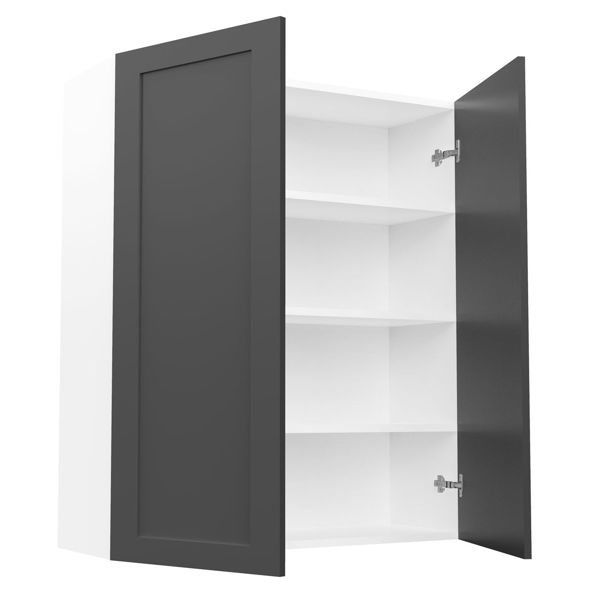 RTA - Grey Shaker - Double Door Wall Cabinets | 36"W x 42"H x 12"D
