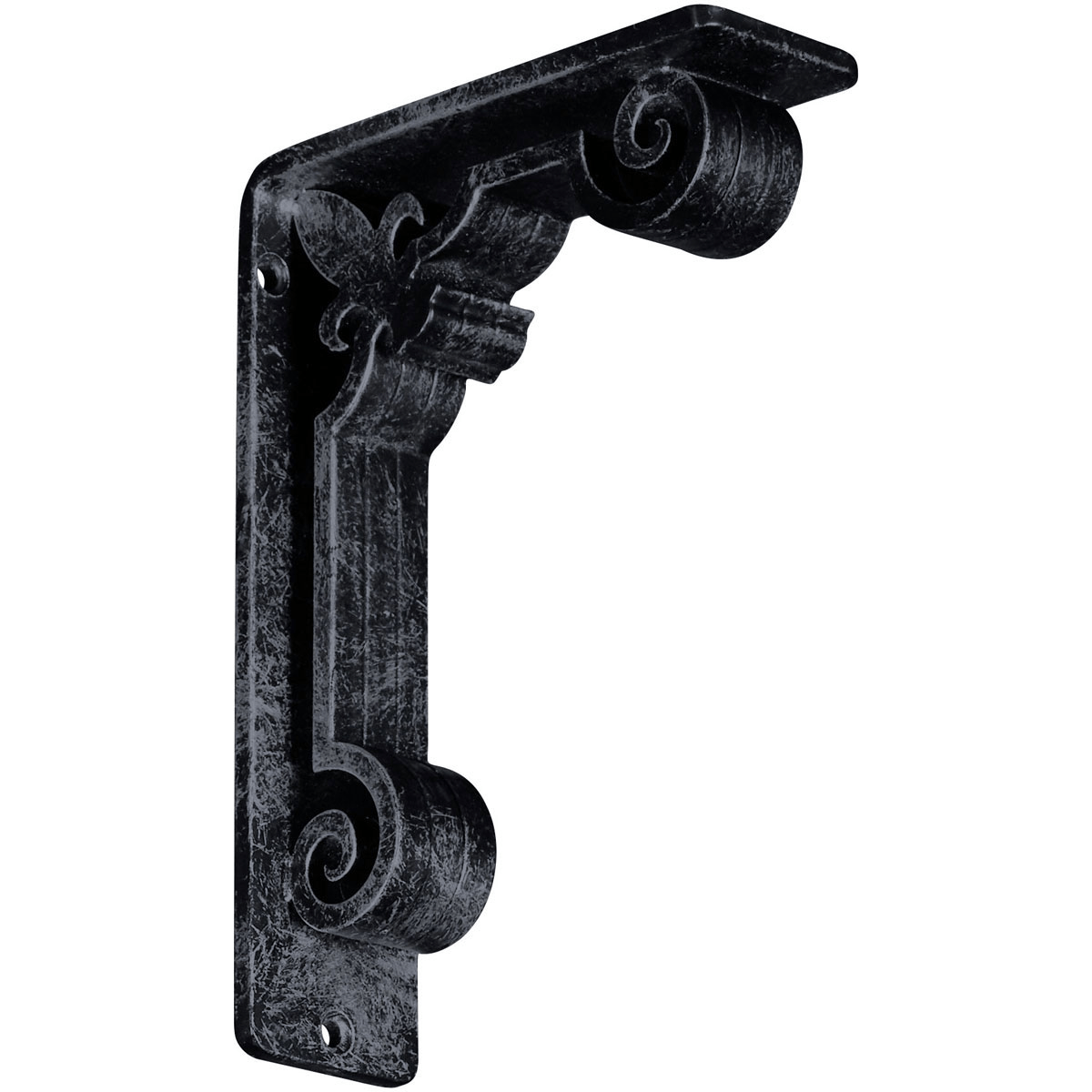1 1/2"W X 10"D X 12"H Fleur De Lis Wrought Iron , (Single Center Brace), Antiqued Brass Furniture > Cabinets & Storage > Ironing Centers Ekena Millwork 2"W x 5 1/2"D x 8"H Antiqued Pewter
