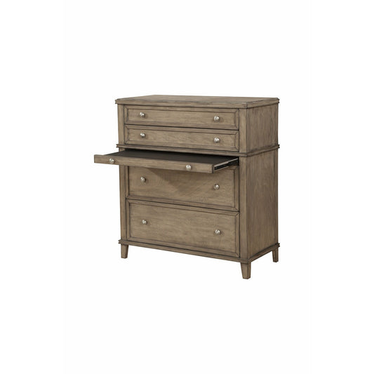 Skyline Decor Potter 4 Drawer Multifunction Chest w/Pull Out Tray, French Truffle