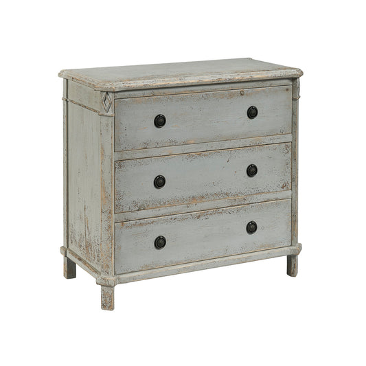 Antique French Gray Linen Chest