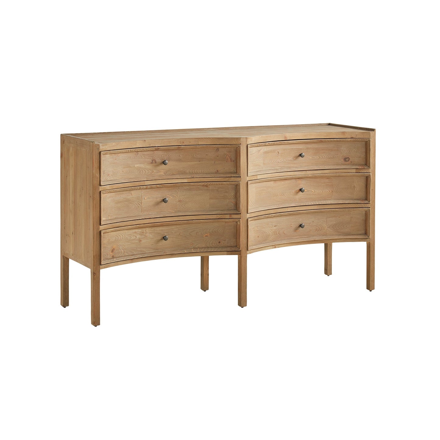 Curved Drawer Double Pine Chest