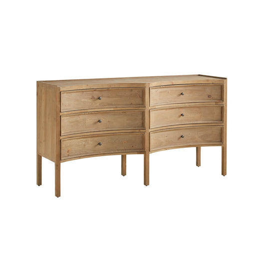 Curved Drawer Double Pine Chest