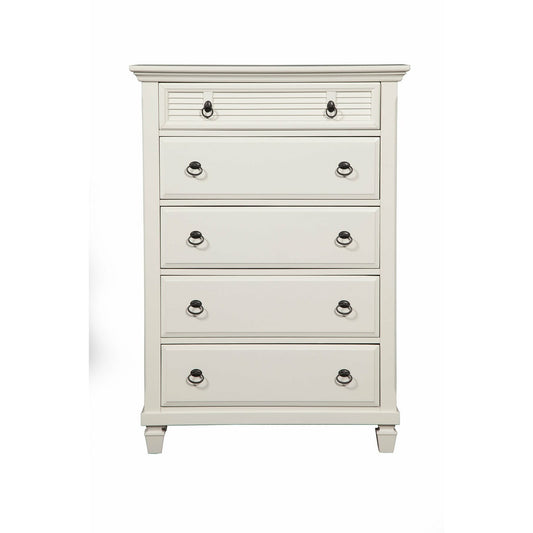 Skyline Decor Winchester 5 Drawer Chest, White