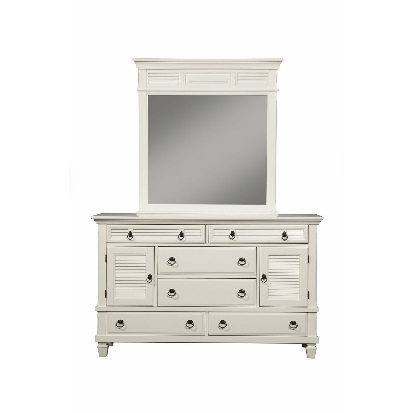 Skyline Decor Winchester 6 Drawer Dresser w/2 Cabinets, White