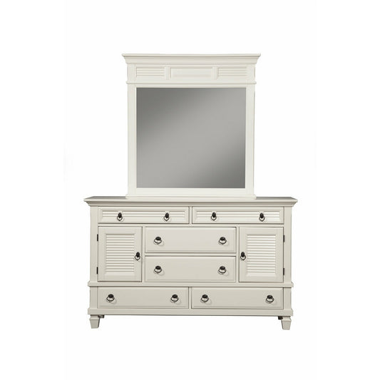 Skyline Decor Winchester 6 Drawer Dresser w/2 Cabinets, White