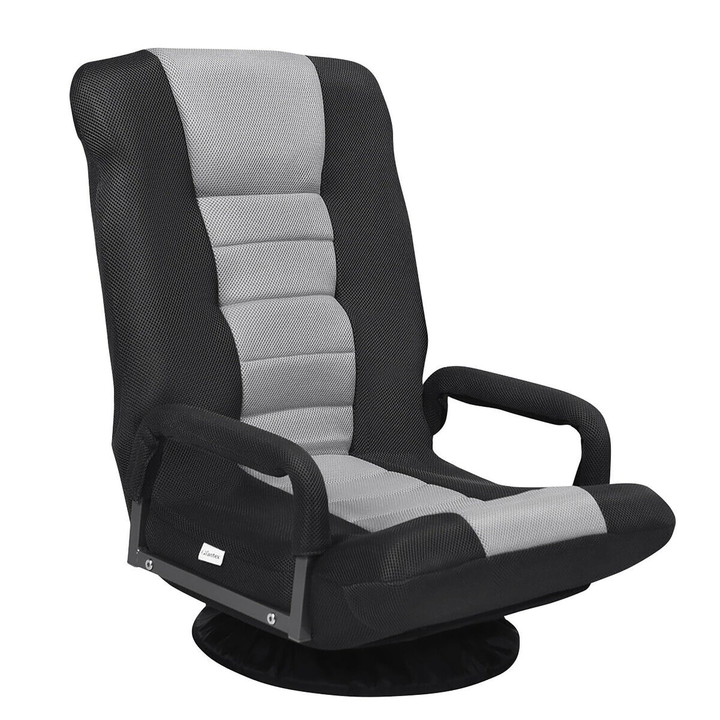 360-Degree Swivel Gaming Floor Chair with Foldable Adjustable Backrest Grey