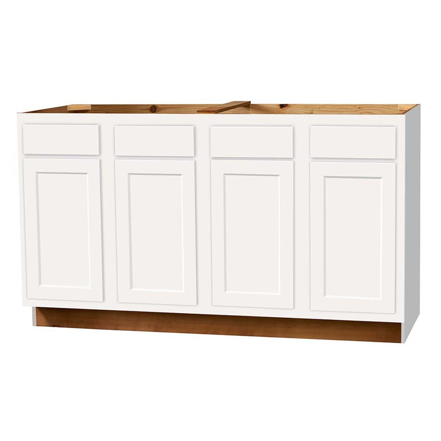 Sink Base Cabinet - Dwhite Shaker - 60 Inch W x 34.5 Inch H x 24 Inch D
