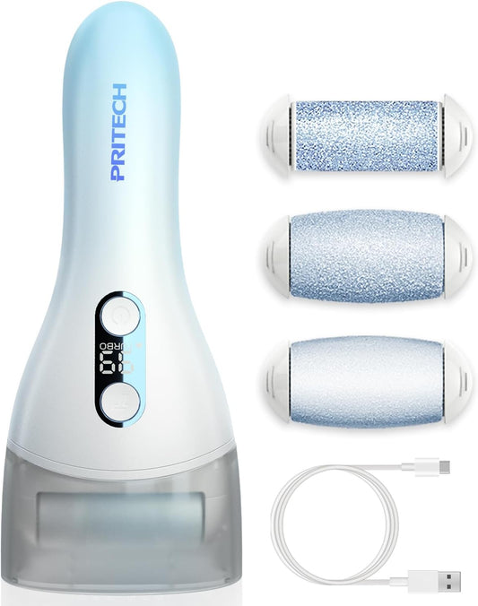 Electric Feet Callus Removers Rechargeable, Portable Electronic Foot File Pedicure Tools, Electric Callus Remover Kit, Professional Pedi Feet Care for Dead by PRITECH