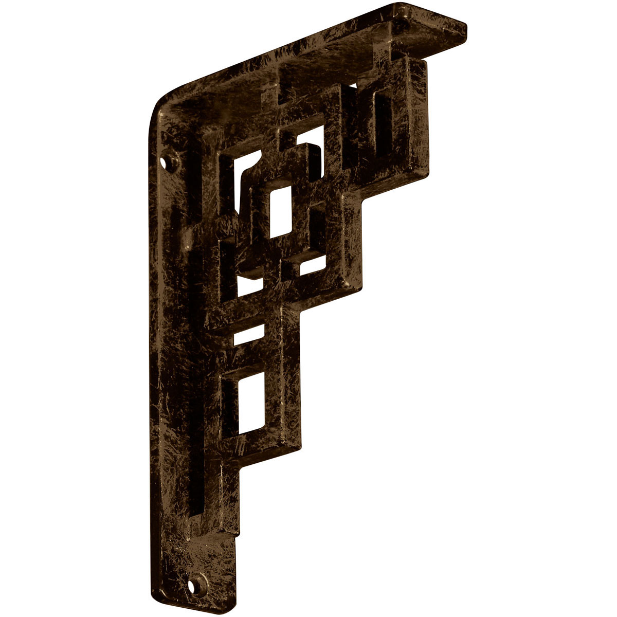 1 1/2"W X 12"D X 15"H Eris Wrought Iron , (Single Center Brace), Antiqued Bronze Furniture > Cabinets & Storage > Ironing Centers Ekena Millwork 1 1/2"W x 5 1/2"D x 8"H Antiqued Brass