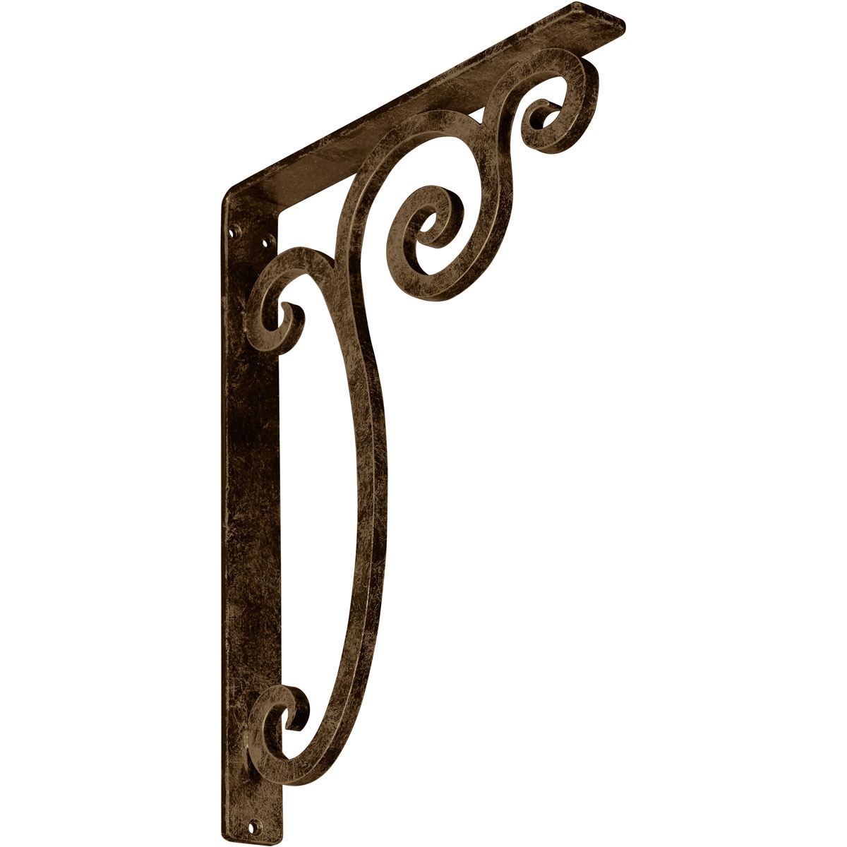 1 1/2"W X 7 1/2"D X 10"H Avery Wrought Iron , (Single Center Brace), Antiqued Bronze Furniture > Cabinets & Storage > Ironing Centers Ekena Millwork 1 1/2"W x 12"D x 15"H Antiqued Brass