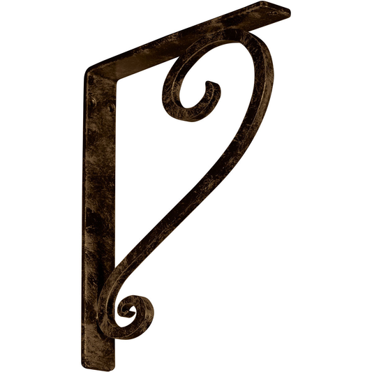 1 1/2"W X 10"D X 12"H Edwards Wrought Iron , (Single Center Brace), Antiqued Brass Furniture > Cabinets & Storage > Ironing Centers Ekena Millwork 1 1/2"W x 10"D x 12"H Antiqued Brass