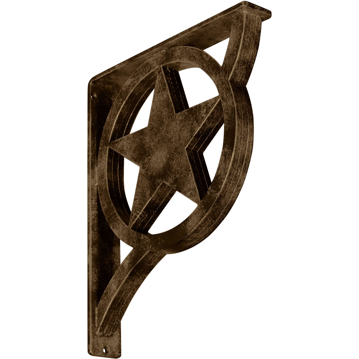 1 1/2"W X 7 1/2"D X 10"H Austin Wrought Iron , (Single Center Brace), Antiqued Pale Gold Furniture > Cabinets & Storage > Ironing Centers Ekena Millwork 2" W x 12" D x 15" H Antiqued Brass