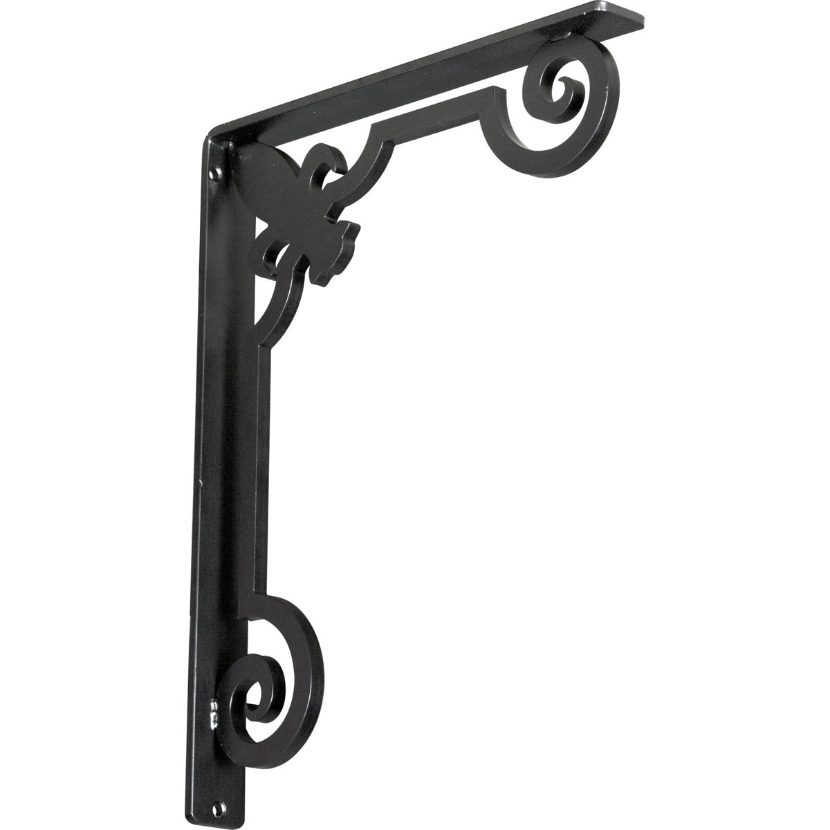 1 1/2"W X 10"D X 12"H Fleur De Lis Wrought Iron , (Single Center Brace), Antiqued Brass Furniture > Cabinets & Storage > Ironing Centers Ekena Millwork 1 1/2"W x 12"D x 15"H Powder Coated Black