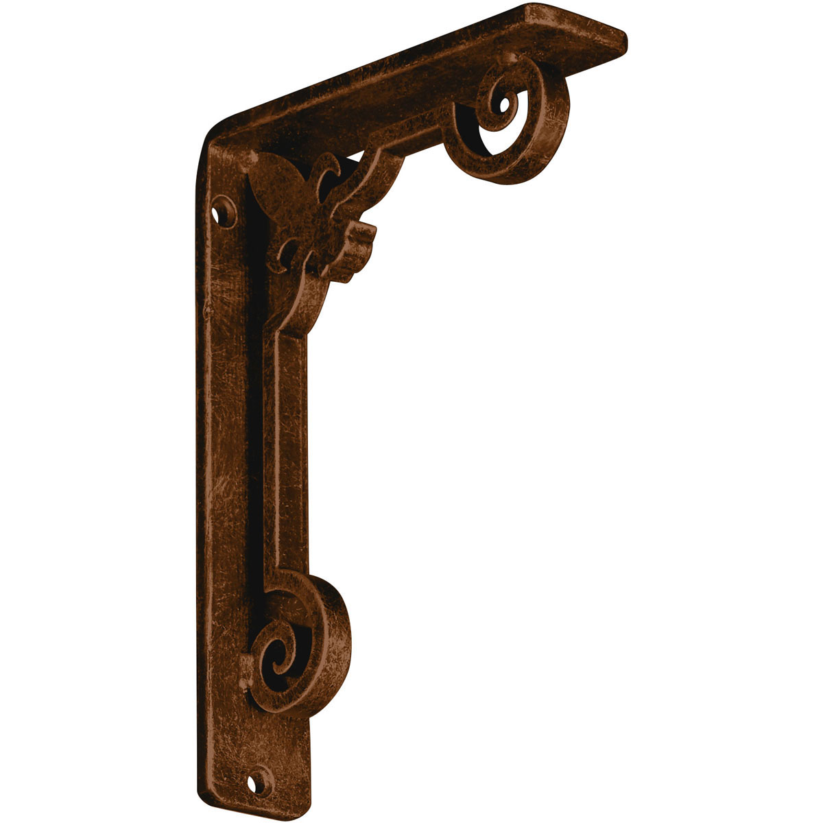 1 1/2"W X 10"D X 12"H Fleur De Lis Wrought Iron , (Single Center Brace), Antiqued Brass Furniture > Cabinets & Storage > Ironing Centers Ekena Millwork 1 1/2"W x 5 1/2"D x 8"H Antiqued Bronze