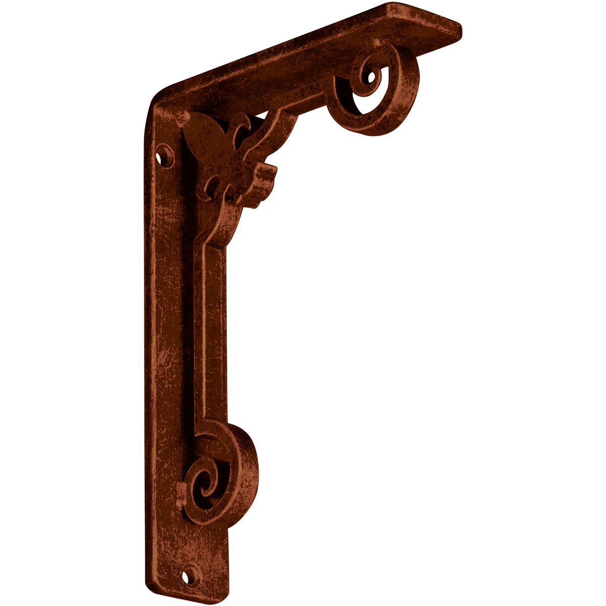 1 1/2"W X 10"D X 12"H Fleur De Lis Wrought Iron , (Single Center Brace), Antiqued Brass Furniture > Cabinets & Storage > Ironing Centers Ekena Millwork 1 1/2"W x 5 1/2"D x 8"H Antiqued Copper