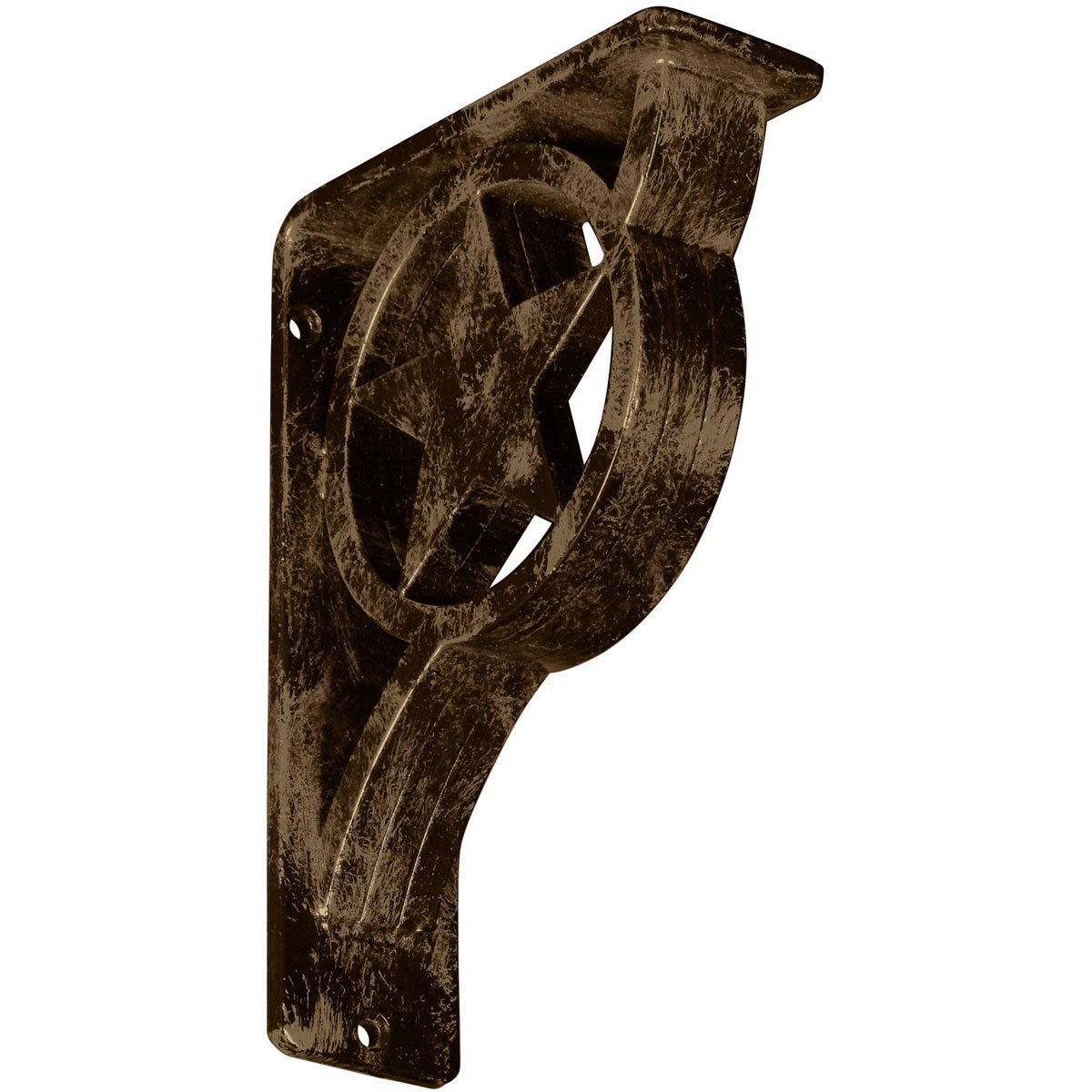 1 1/2"W X 7 1/2"D X 10"H Austin Wrought Iron , (Single Center Brace), Antiqued Pale Gold Furniture > Cabinets & Storage > Ironing Centers Ekena Millwork 2"W x 5 1/2"D x 8"H Antiqued Brass