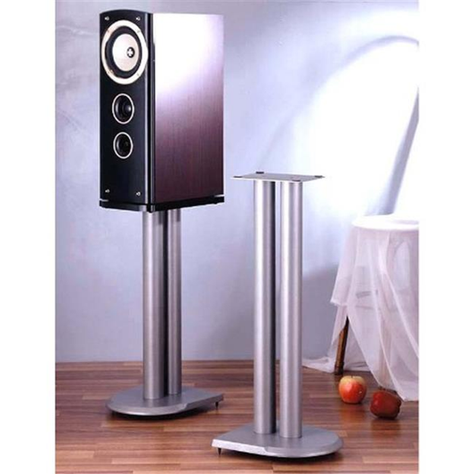 VTI Manufacturing UF24S 24 In. H&#44; Iron Center Channel Speaker Stand - Grey&#44; Silver