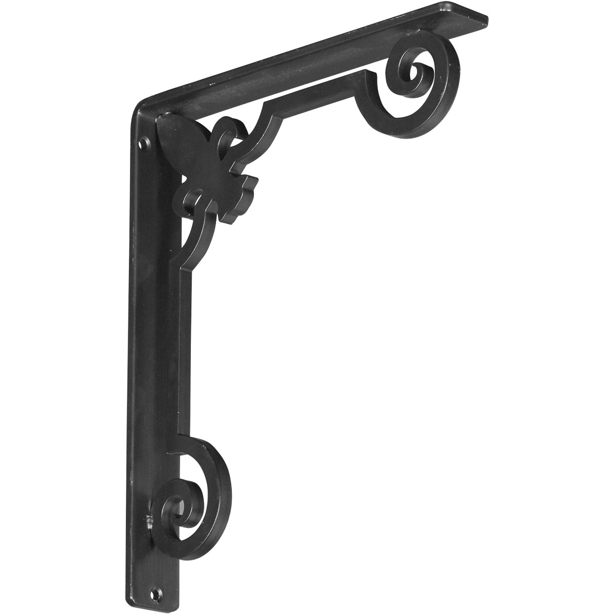 1 1/2"W X 10"D X 12"H Fleur De Lis Wrought Iron , (Single Center Brace), Antiqued Brass Furniture > Cabinets & Storage > Ironing Centers Ekena Millwork 1 1/2"W x 10"D x 12"H Powder Coated Black