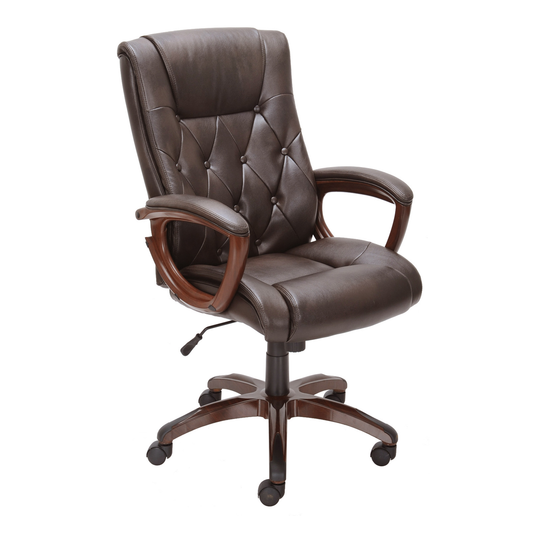 Better Homes and Gardens Bonded Leather Manager'S Chair, Brown Furniture > Chairs > Floor Chairs Better Homes & Gardens Brown