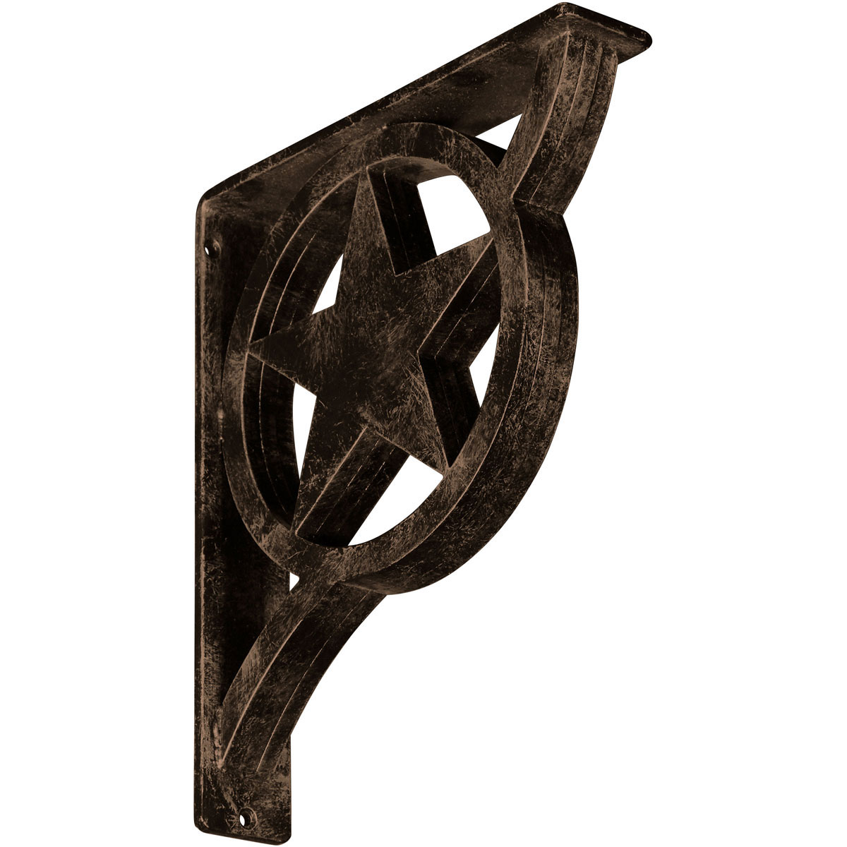 1 1/2"W X 7 1/2"D X 10"H Austin Wrought Iron , (Single Center Brace), Antiqued Pale Gold Furniture > Cabinets & Storage > Ironing Centers Ekena Millwork 2" W x 10" D x 12" H Antiqued Pale Gold