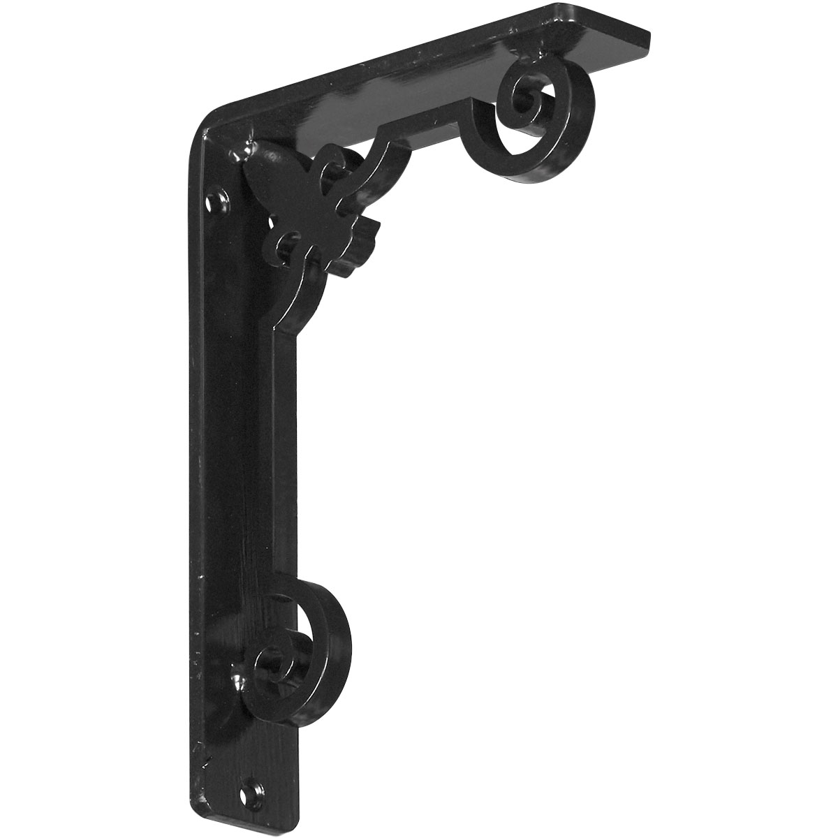 1 1/2"W X 10"D X 12"H Fleur De Lis Wrought Iron , (Single Center Brace), Antiqued Brass Furniture > Cabinets & Storage > Ironing Centers Ekena Millwork 1 1/2"W x 5 1/2"D x 8"H Powder Coated Black