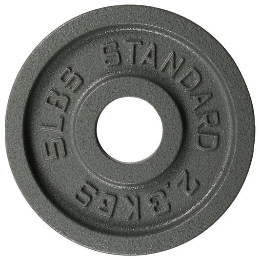 Tking Fashion Standard Cast Iron Weight Plate Set 2-Inch Center Hole for Adjustable Dumbbell, Standard Barbell - Sold in Pair - 5LB