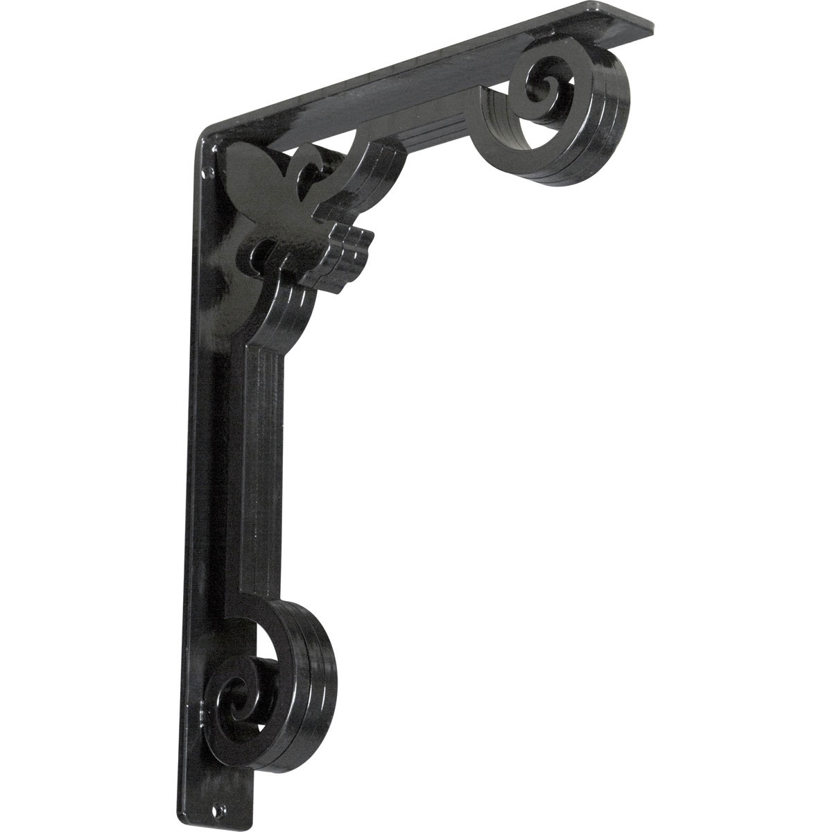 1 1/2"W X 10"D X 12"H Fleur De Lis Wrought Iron , (Single Center Brace), Antiqued Brass Furniture > Cabinets & Storage > Ironing Centers Ekena Millwork 2" W x 12" D x 15" H Powder Coated Black