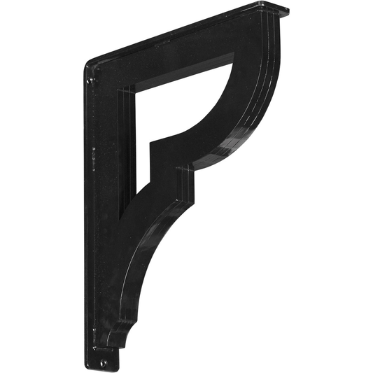 2"W X 12"D X 15"H Bradford Wrought Iron Bracket, (Triple Center Brace), Powder Coated Black