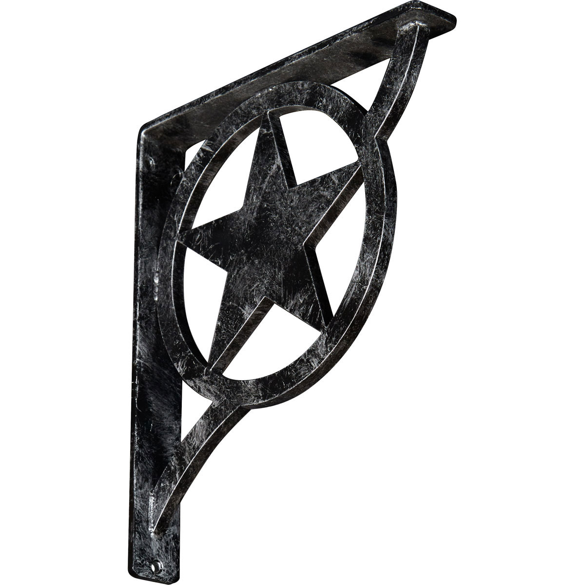 1 1/2"W X 7 1/2"D X 10"H Austin Wrought Iron , (Single Center Brace), Antiqued Pale Gold Furniture > Cabinets & Storage > Ironing Centers Ekena Millwork 1 1/2"W x 10"D x 12"H Antiqued Silver