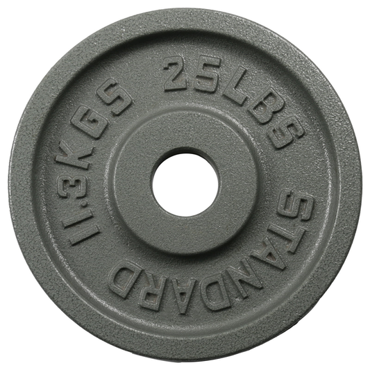 Standard Cast Iron Weight Plate, 2-Inch Center Hole for Adjustable Dumbbell, Standard Barbell - Perfect for Strength Training Plates Exercise Balance (Single 25LB)